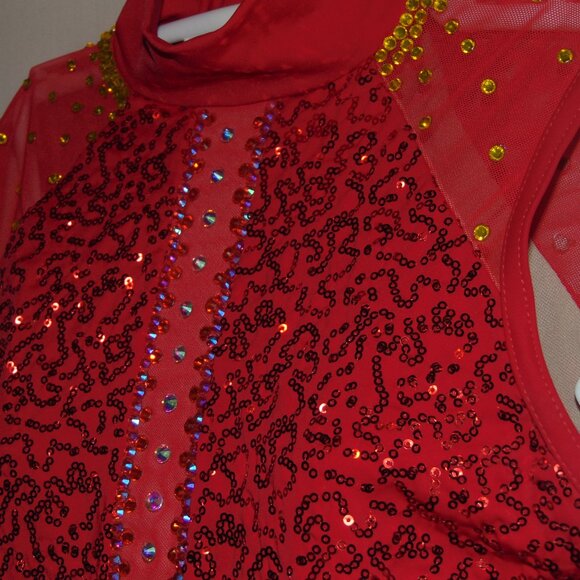 Red Sequin Leotard [No tag AM?] - Picture 2 of 6